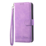 For Xiaomi Redmi Note 13 Dierfeng Dream Line TPU + PU Leather Phone Case(Purple)