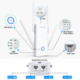 WAVLINK WN583AX1 Ethernet Port AX1800 WiFi6 1.8Gbps Dual Band WiFi Booster Wireless Router, Plug:UK Plug