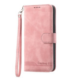 For Xiaomi Redmi Note 13 Pro Dierfeng Dream Line TPU + PU Leather Phone Case(Pink)