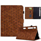 For Samsung Galaxy Tab S7 / S8 Rhombus TPU Smart Leather Tablet Case(Brown)