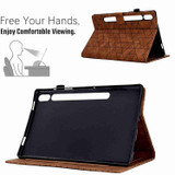 For Samsung Galaxy Tab S7 / S8 Rhombus TPU Smart Leather Tablet Case(Brown)