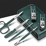 6pcs /Set Portable Nail Clipper Kit Household Nail Clipper Pedicure Tools, Color: Dark Green