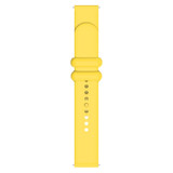 20mm Universal Solid Color Reverse Buckle Silicone Watch Band(Yellow)