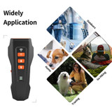 LED Flashing Light Handheld Ultrasonic Bark Arrester Frequency Conversion Dog Training Device(Black+Orange)