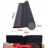 Door Bottom Seal Strip Door Seam Soundproof Windproof Sticker Door Foot Down Gap Self-Adhesive Blocking Strip(Unilateral Black)