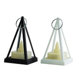 Cubic Triangle LED Electronic Candle Lights Pyramid Party Atmosphere Decoration Lamps(Black)