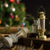 Retro LED Electronic Portable Lights Christmas Decoration Night Lights, Style: Copper Line (White)