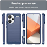 For Xiaomi Redmi Note 13 Pro+ Brushed Texture Carbon Fiber TPU Phone Case(Blue)