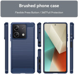 For Xiaomi Redmi Note 13 Brushed Texture Carbon Fiber TPU Phone Case(Blue)