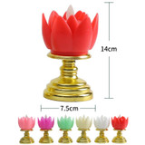 LED Electronic Candle Lotus Lamp Buddha Offering Light Simulation Swing Decorative Lights(Red)