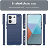 For Xiaomi Redmi Note 13 Pro Brushed Texture Carbon Fiber TPU Phone Case(Blue)