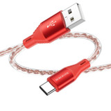 Borofone BX96 USB to USB-C / Type-C Silicone Charging Data Cable, Length: 1m(Red)