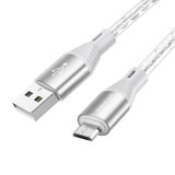 Borofone BX96 USB to Micro USB Silicone Charging Data Cable, Length: 1m(Grey)