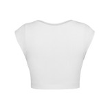 Women Sexy Sleeveless Racer Back Tank Ribbed V Neck Crop Tops, Size: M(White)