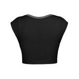 Women Sexy Sleeveless Racer Back Tank Ribbed V Neck Crop Tops, Size: M(Black)