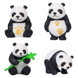4pcs/set Panda Micro Landscape PVC Cake Accessories Doll Ornaments, Size: Small