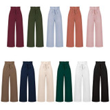 Women Suit Trousers Casual Versatile Wide Leg Trousers Temperament Commuter Pants, Size: M(Apricot)