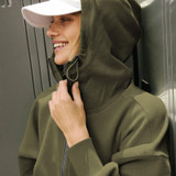 Women Hooded Sweatshirt Sports Hoodie Zipper Drawstring Long Sleeve Top Jacket, Size: M(Black)