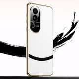 For OPPO Reno9 Pro Gilt Leather Electroplated Phone Case(White)