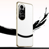 For OPPO Reno9 Gilt Leather Electroplated Phone Case(White)