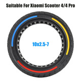 10 x 2.5-7 Inch Colorful Flick Off-Road Honeycomb Tires For Xiaomi Scooter 4 / 4 Pro(Red)