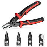 5 In 1  Combination Interchangeable Head Pliers Kit General Repair Screwdriver Pliers(Red Black)