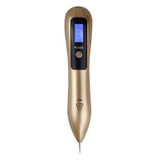 9 Gears Mole Spotting Pen LCD Home Laser Mole Spot Sweeping Beauty Instrument Without Shoot Light(Gold)