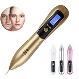 9 Gears Mole Spotting Pen LCD Home Laser Mole Spot Sweeping Beauty Instrument Without Shoot Light(Gold)