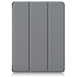 For OnePlus Pad Go / OPPO Pad Air Custer Solid Color 3-fold Holder Smart Leather Tablet Case(Grey)