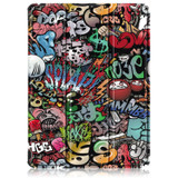 For OnePlus Pad Go / OPPO Pad Air Custer Painted 3-fold Holder Smart Leather Tablet Case(Graffiti)