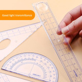 Deli  4-in-1 Ruler Set for Students Ruler Stationery Set, Model: 9597 