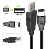 JUNSUNMAY Firewire IEEE 1394 6 Pin Male to USB 2.0 Male Adaptor Convertor Cable Cord, Length:1.8m