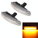 2 PCS DC12V / 3W Car LED Dynamic Blinker Side Lights Flowing Water Turn Signal Light for Land Rover, Amber Light (Transparent)