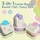 3 In 1 Fancy Corner Cutter Multi-angle Corner Cutter Chamfering Embosser, Style: Flat Corner (Pink)