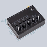 Ultra-compact 4 Channel Stereo Sound Low-noise Mixer For Recording Live Broadcasting, US Plug(MAX400)