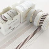 5rolls /Box 3m Washi DIY Decoration Handbook Tape Set, Color: Point and Line