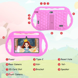 V88 Kid Tablet 7 inch,  2GB+32GB, Android 11 Allwinner A100 Quad Core CPU Support Parental Control Google Play(Pink)