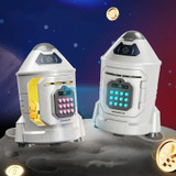 16.6 x 15.3 x 23.3cm Childrens Astronaut Code Money Bank Cartoon Space Rocket Money Box Toys(Lake Blue)