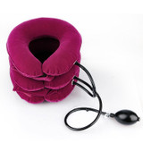 Household Full Cashmere Cervical Traction Instrument Neck Protection Inflatable Cervical Spine Massage Instrument (Rose Red)