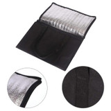 41x26x33cm Non-Woven Bento Aluminum Foil Thermal Bag Takeaway Lunch Bag With Bottom Plate(Black)