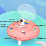 19.6 x 13.7 x 19.6cm UFO Flying Saucer Money Bank Toys Childrens Astronaut Intelligent Simulation Savings Jar(Pink Rabbit)