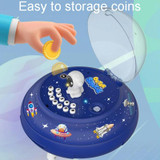 19.6 x 13.7 x 19.6cm UFO Flying Saucer Money Bank Toys Childrens Astronaut Intelligent Simulation Savings Jar(Pink Rabbit)