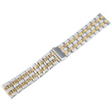 20mm Universal Five Beads Stainless Steel Watch Band(Silver Gold)