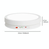 22cm Colorful LED Light Electric Rotating Display Stand Turntable, Style:Power Plug-in(White)