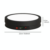 22cm Colorful LED Light Electric Rotating Display Stand Turntable, Style:Power Plug-in(Black)