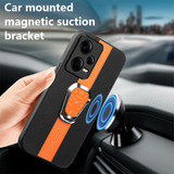 For Redmi Note 12 Pro 5G Global Magnetic Litchi Leather Back Phone Case with Holder(Orange)