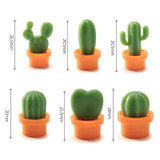 6pcs /Set Cactus Fridge Stickers Greenery Message Magnetic Cartoon Stickers(Orange Pot)