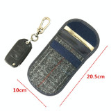 Tweed Double Layer RFID Shielded Key Bag With Keychain Anti-theft Anti-Loss Anti-Scanning Key Holder