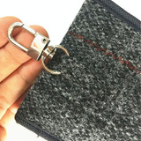 Tweed Double Layer RFID Shielded Key Bag With Keychain Anti-theft Anti-Loss Anti-Scanning Key Holder