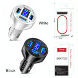 WGS-G36 3.1A 4 in 1 Digital Display Car Charger with Voltmeter (White)